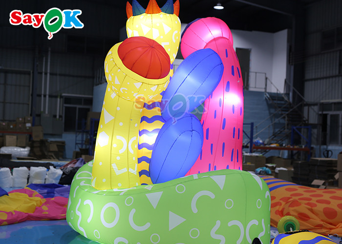 190T Oxford Cloth 3D Inflatable Flower Model For Outdoor Advertising Promotion Display