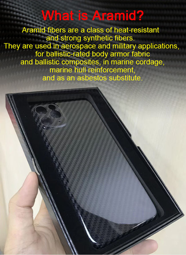 Full Protection Glossy Style iPhone 11 Pro Max Aramid Case Carbon Fiber iPhone Case