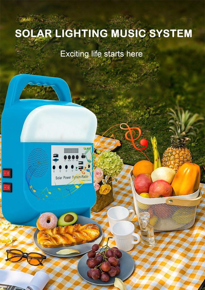 Portable Mini Solar Power Kits For Home With Music Speaker Systems Fan Solar Energy And Light 5W 6V