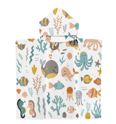 Animal Print Pattern Microfiber Beach Towel for Kids Sunscreen Protection and Comfort