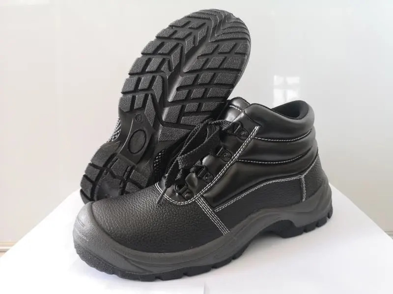 Black Steel Toe Work Safety Shoes Unisex Leather Steel Toe Shoes ESD