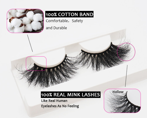 Long Dramatic Reusable 25mm 3D Mink Lashes Nature Black
