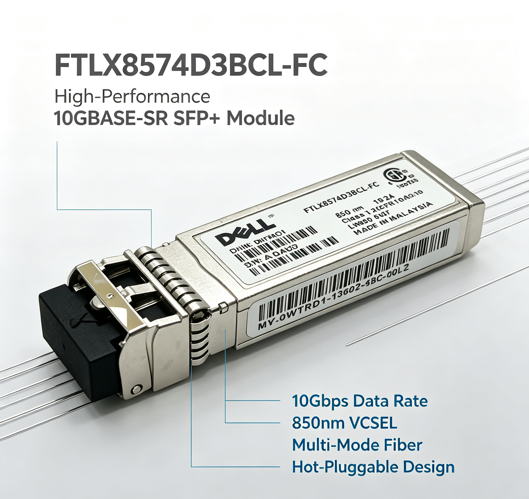 Enterprise Datacenter Low Power 10GbE Multimode Fiber SFP+ Transceiver With Hot-Pluggable Interface