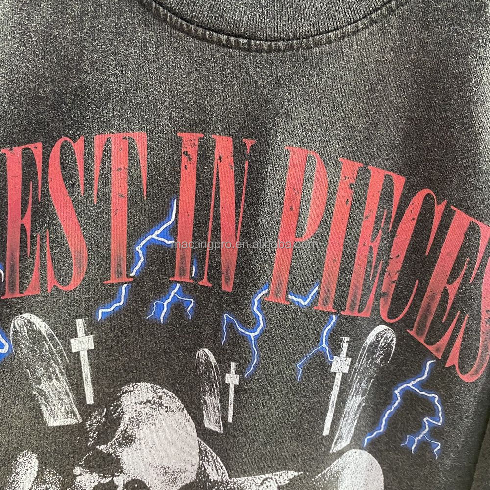 100% Cotton Mens Acid Wash T-Shirt DTG Printing Oversized Stone Washed Streetwear Tee