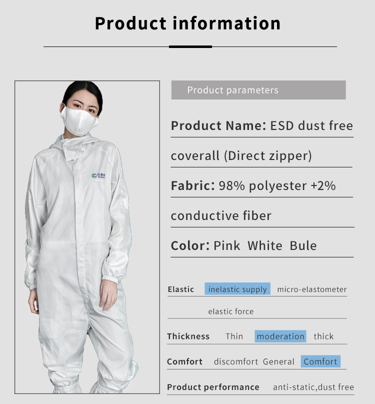 garments Washable ESD Cleanroom filament polyester thread Coverall Lint Free Clothes Clean Room Lab Coats