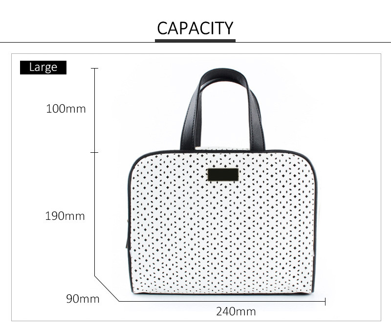 Women Big Capacity PU Leather Cosmetic Makeup Travel Bag