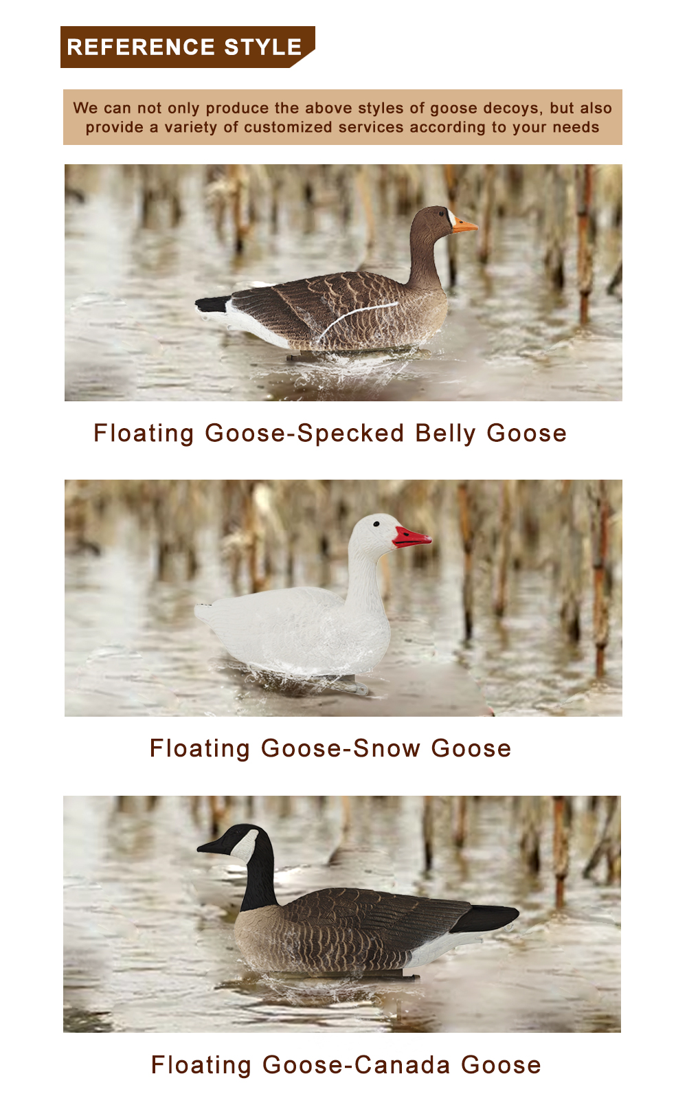 420g Floatable Plastic Goose Decoy EVA Floating Bait for Realistic Canada Goose Hunting