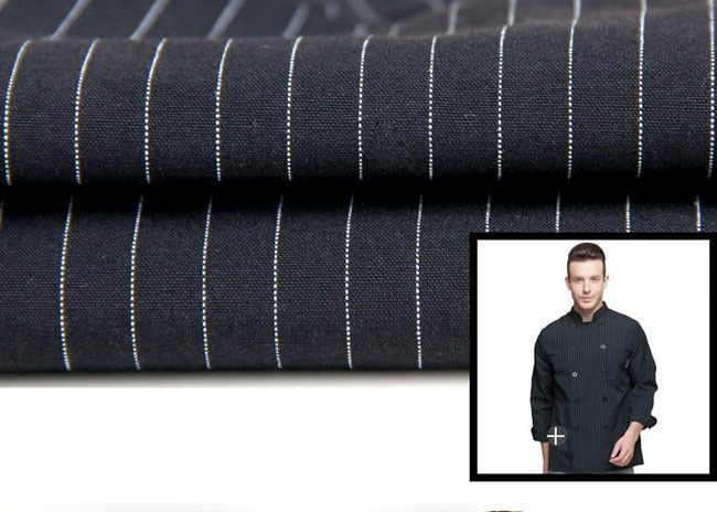 Personalized Chef Cook Uniform , White / Black Chef Coats With Double Breasted Stripe