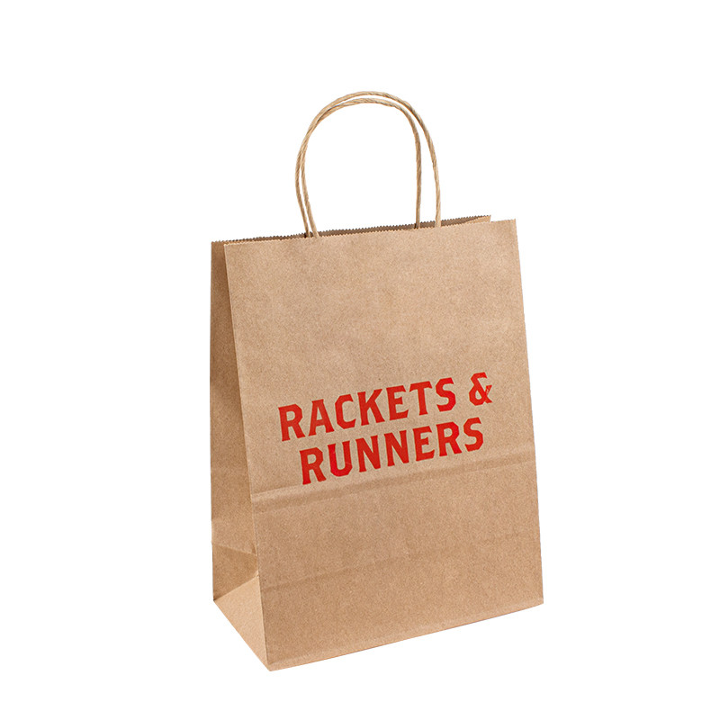 8 Color Flexo Printing Paper Handle Bags Customized For Takeaway / Fast Food / Shopping