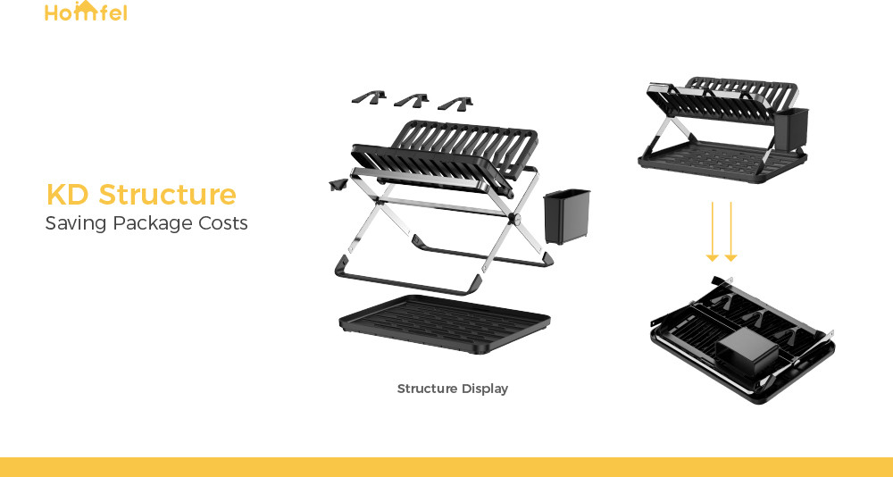 Foldable Stainless Steel Dish Rack For Rectangle Plates