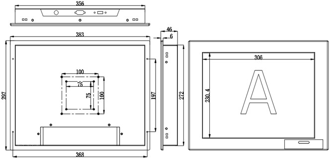 PLM-1501T 15" Industrial Touch Screen Monitor / Industrial Touch Screen Panel