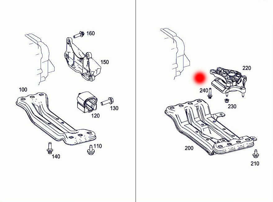 A2222400000 2052404200 Transmission Mount For MERCEDES BENZ W205 C205