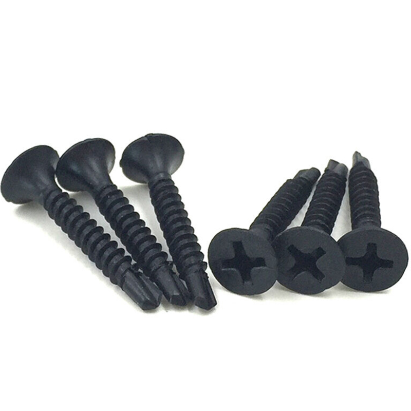 Flared Head Drywall Screw Black Scale Drill Tail Screw Cross Countersunk Head Plasterboard Nail