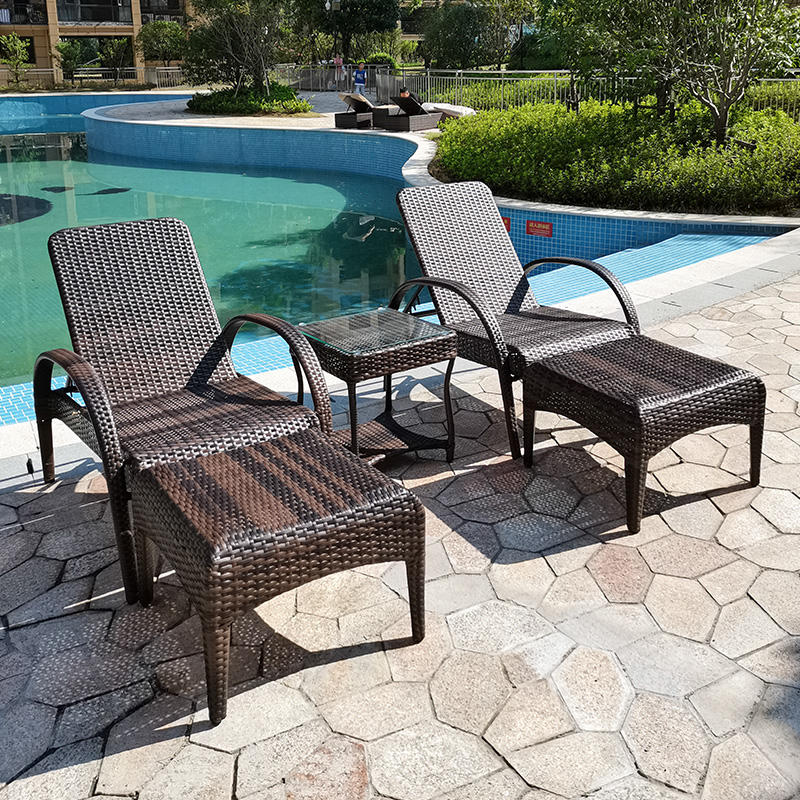 Waterproof Outdoor Lounge Furniture Swimming Pool Lounge With Handrail