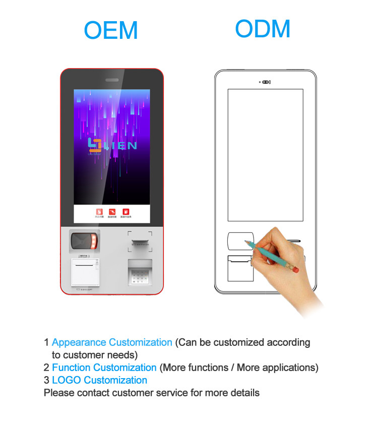 Movie Tickets Printing Wall Mounted Kiosk With Pinpad And NFC Card Reader