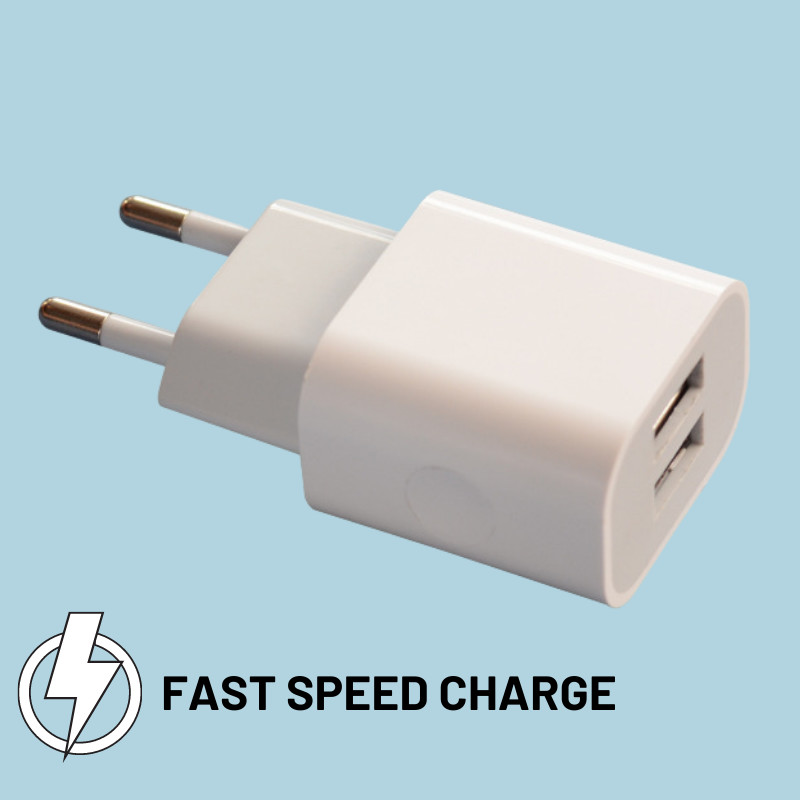Dual USB 10W Fast Charger Iphone 5V 2.1A Macbook Travel Adapter