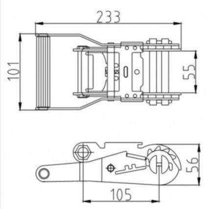 10 Tonne 3 Inch 22000lb Lockable Ratchet Tie Down Straps