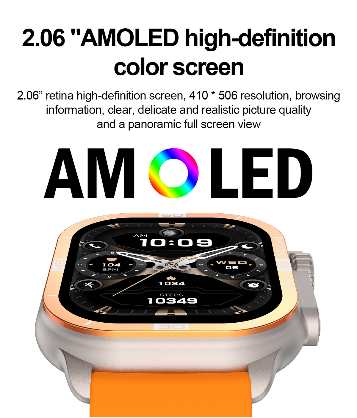 Hk96 Smart Watch High Performance Program Dock Bluetooth Calls Call Reminders Sms App Infomation