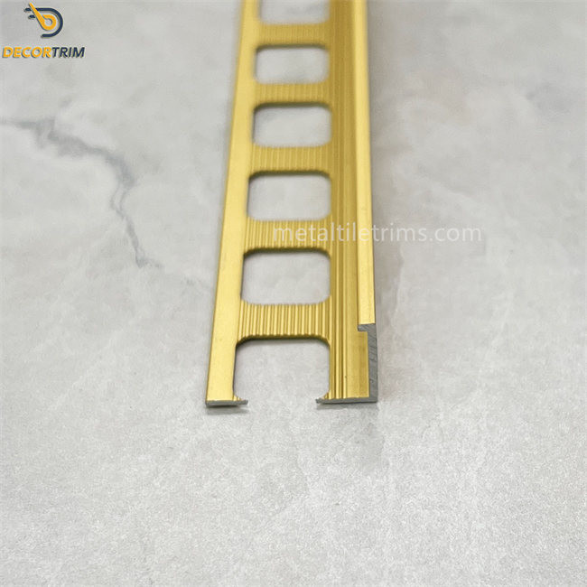 Gold 12mmx2.5m aluminium tile corner trim Brushed Chrome L Shape