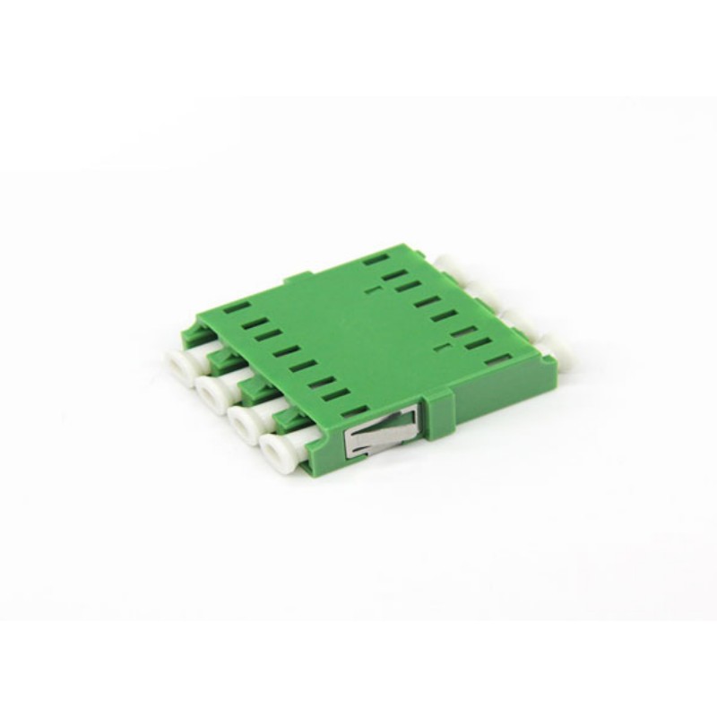 Flanged LC Quad Singlemode APC Optical Fiber Adapter with Insertion Loss≤0.3dB FTTH