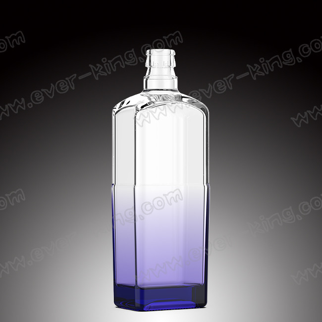 Color Spraying Leather Liquor Glass Bottle Customized 700ml