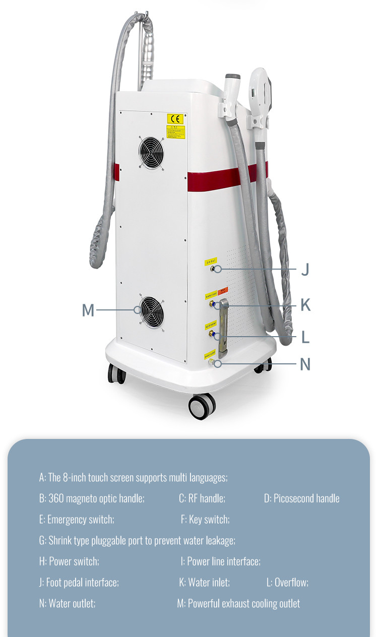 2500w Pico Opt Rf 3 In 1 Laser Beauty Machine For Tattoo Removal Skin Tightening