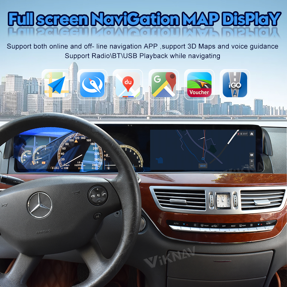 Multimedia Player Wireless Carplay Android Car Head Unit For Mercedes Benz S Class