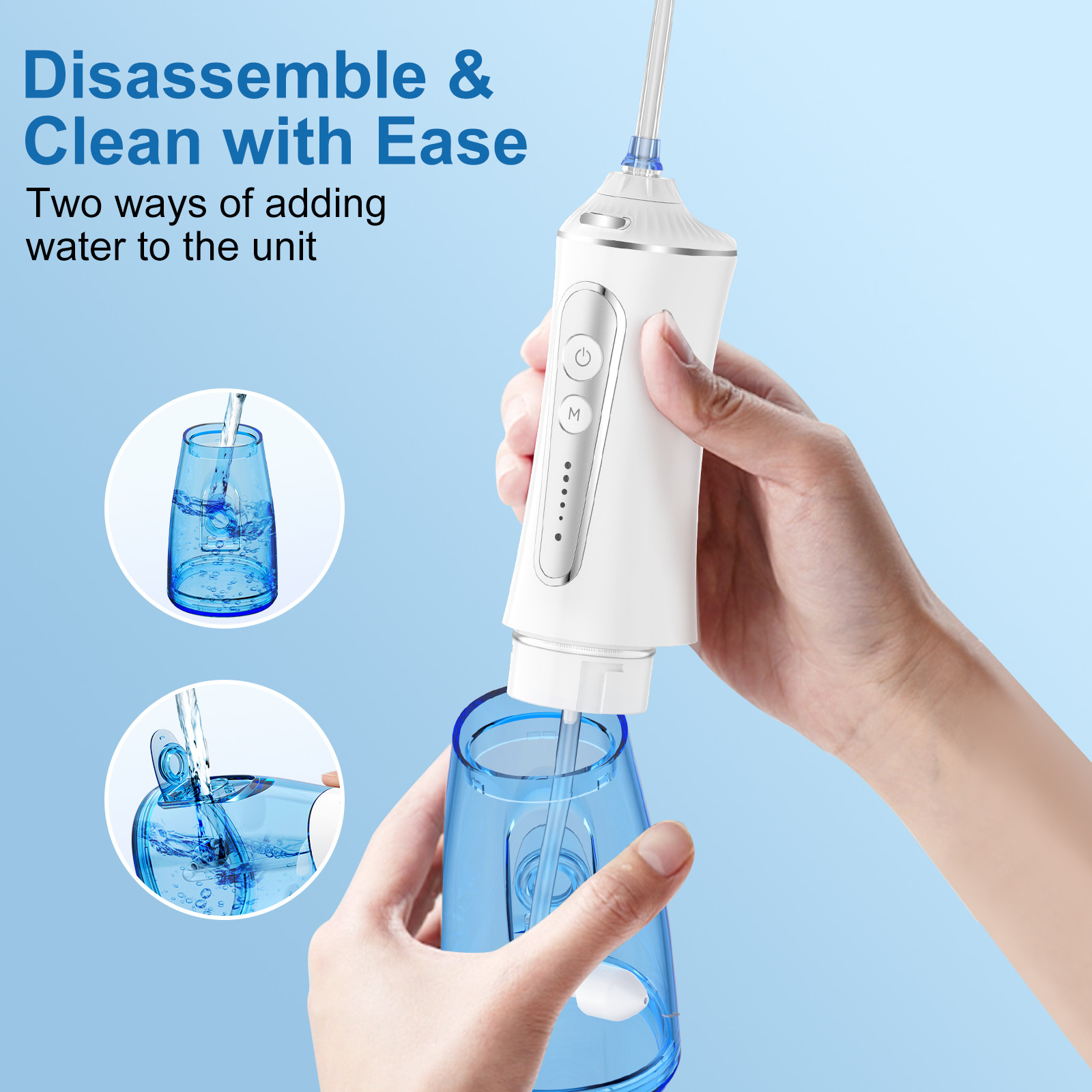Cordless Water Flosser Oral Irrigator IPX7 waterproof Oral Care 300ML Teeth Cleaner