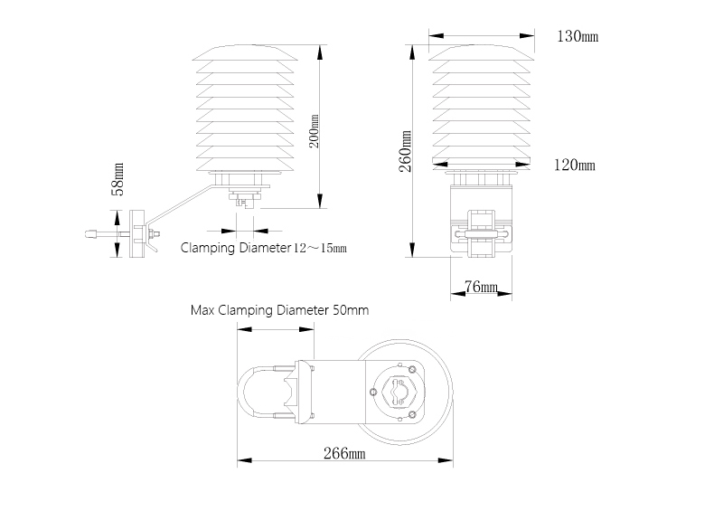 Ambient Humidity Temperature Sensor BGT-BYX X1 for Stevenson Screen Instrument Shelter