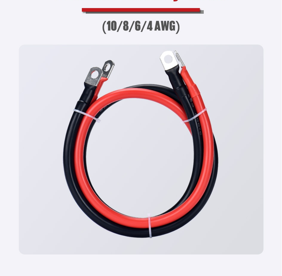 10AWG Battery Terminal Cables 20cm 30cm 40cm Super Soft Silicone With Lug