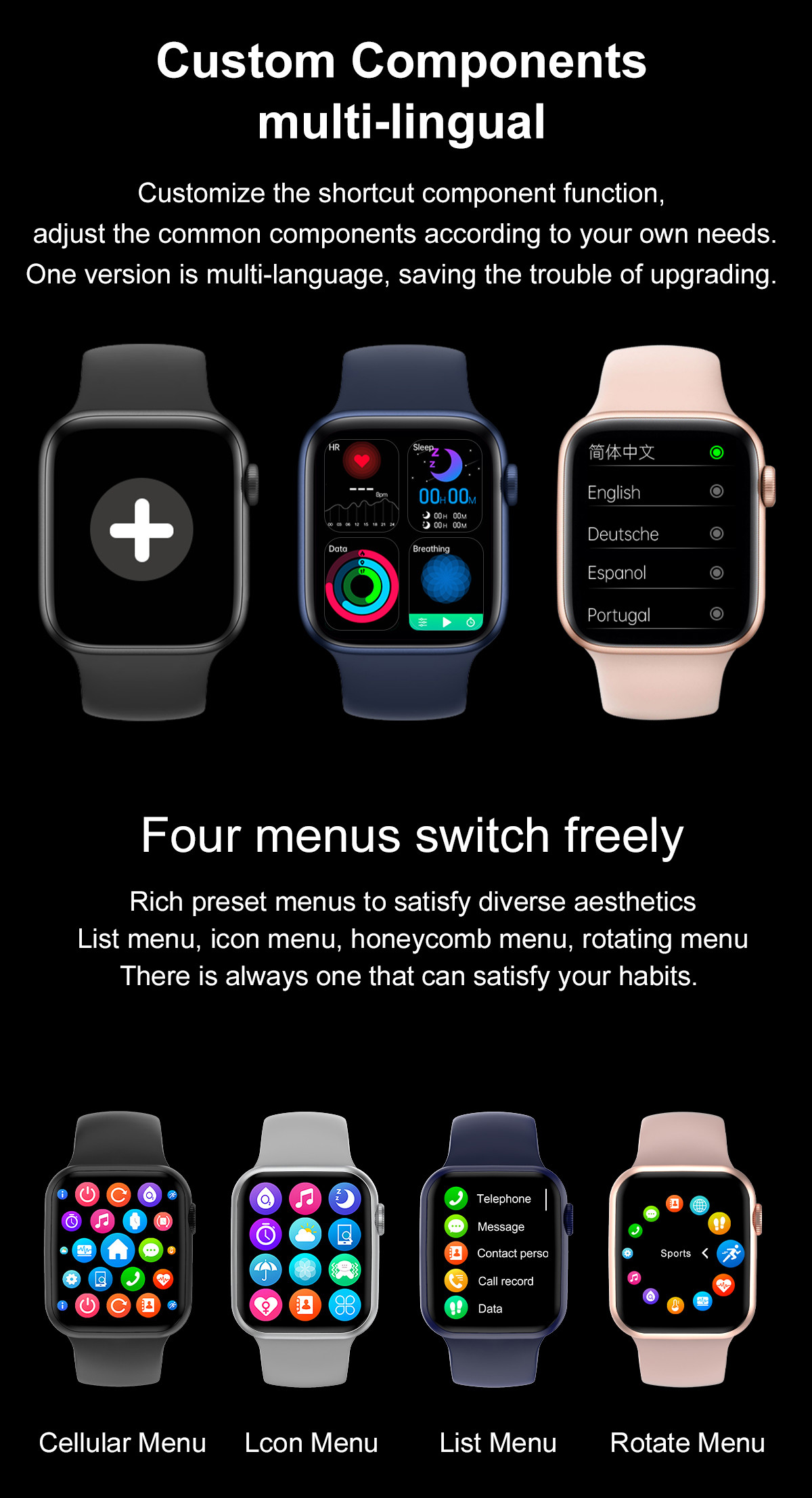DT100 44mm Smart Watch Series6 Men Bluetooth Call 1.75" Full Touch ECG Blood Pressure Women Find Mobile PhonSmartwatch