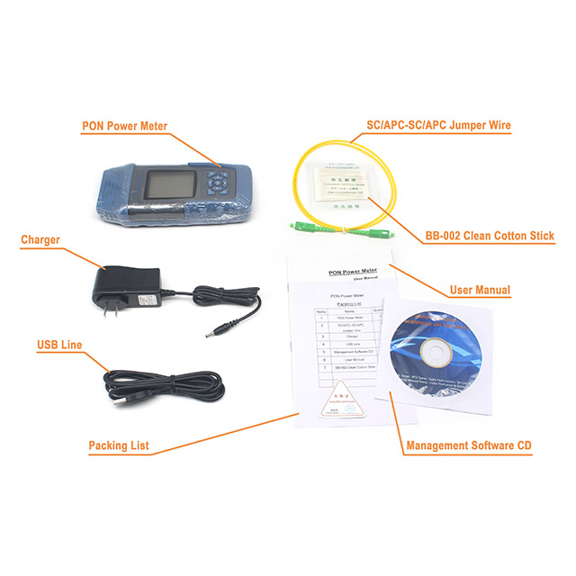 FTTX 1310nm 1490nm 1550nm Wavelength Fiber Optical Pon Power Meter for in FTTX and FTTH