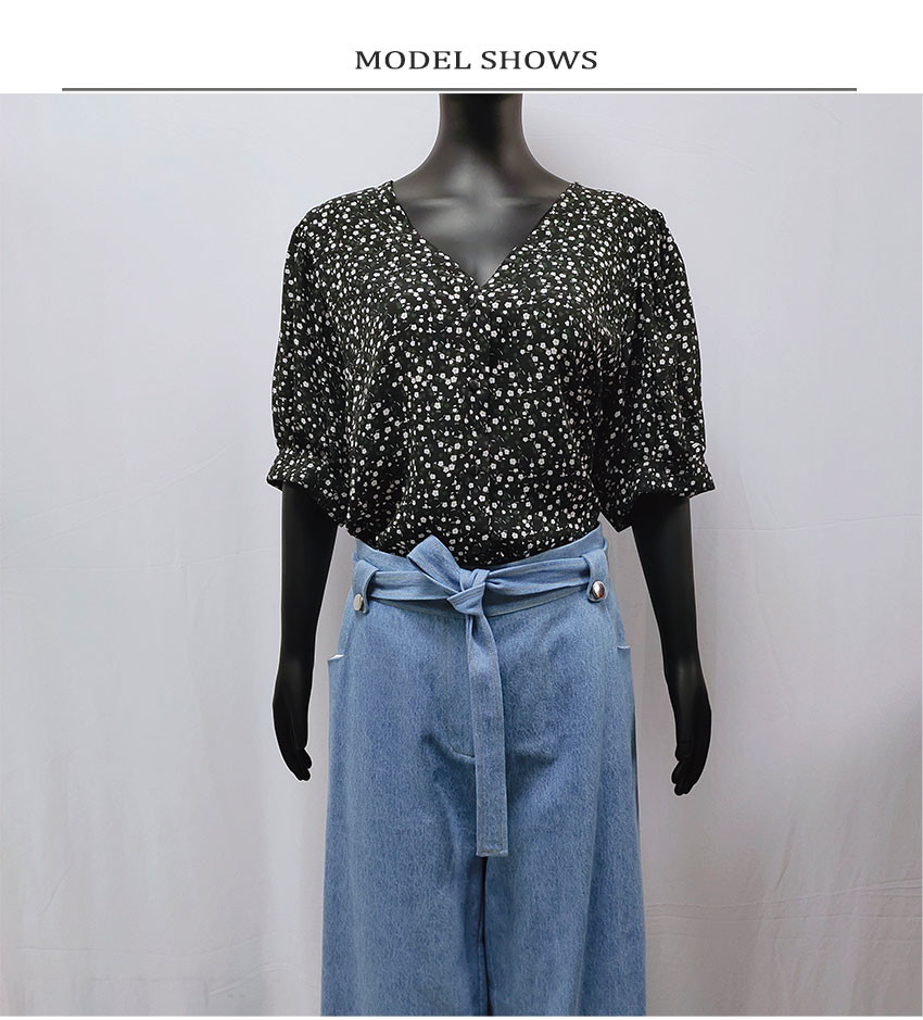 GRS recycled Polyester Womens Short Sleeve Blouses