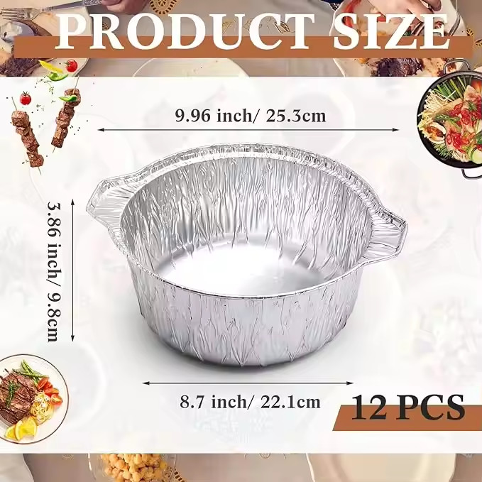 Round Disposable Aluminum Containers 4300ML Capacity For Customer Requirements