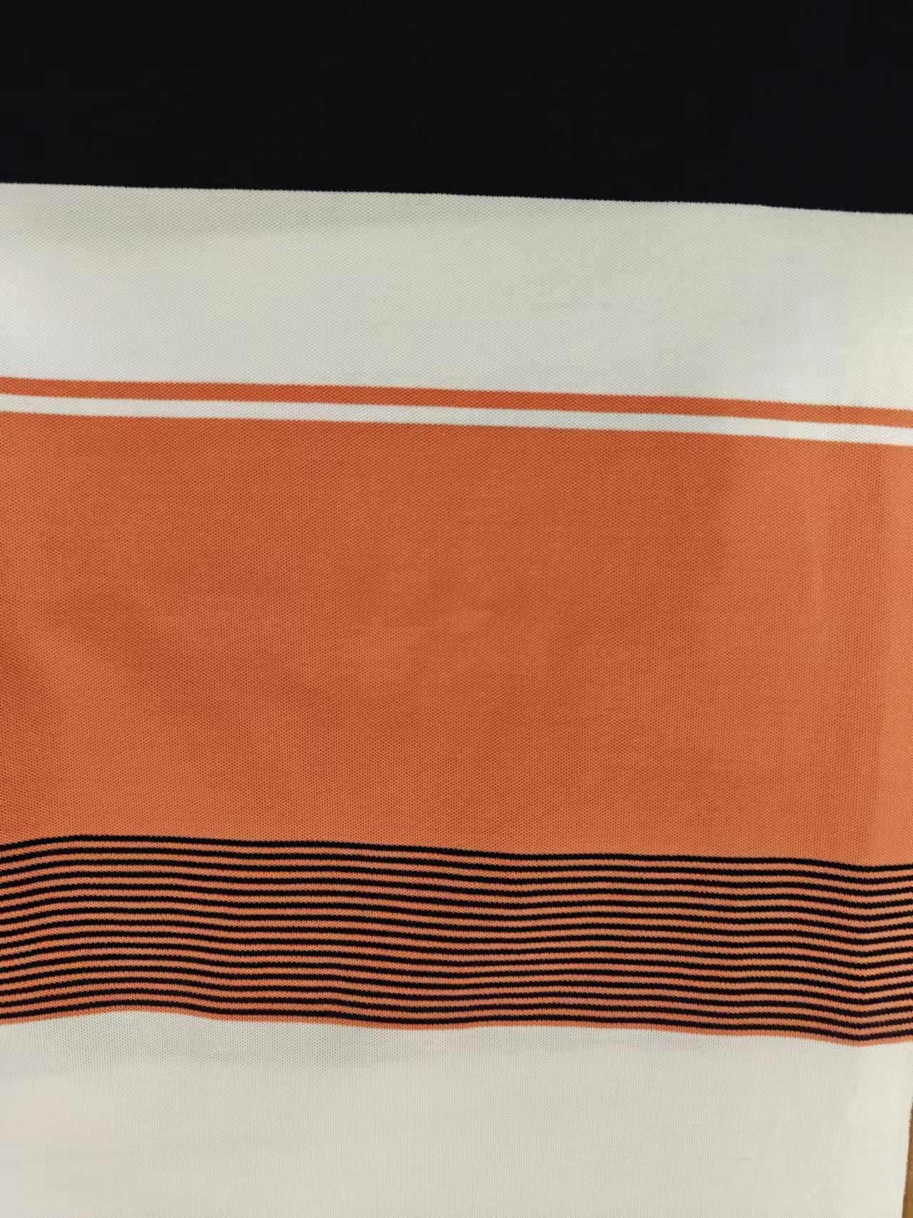 Skin-Friendly Healthy And Sweat-Absorbent Striped Knit Fabric For Polo Shirt
