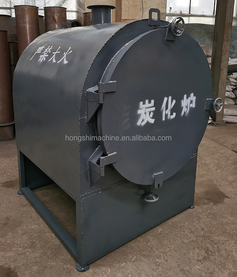 Horizontal Wood Log Carbonization Stove , Bamboo Charcoal Carbonizer Furnace Oven