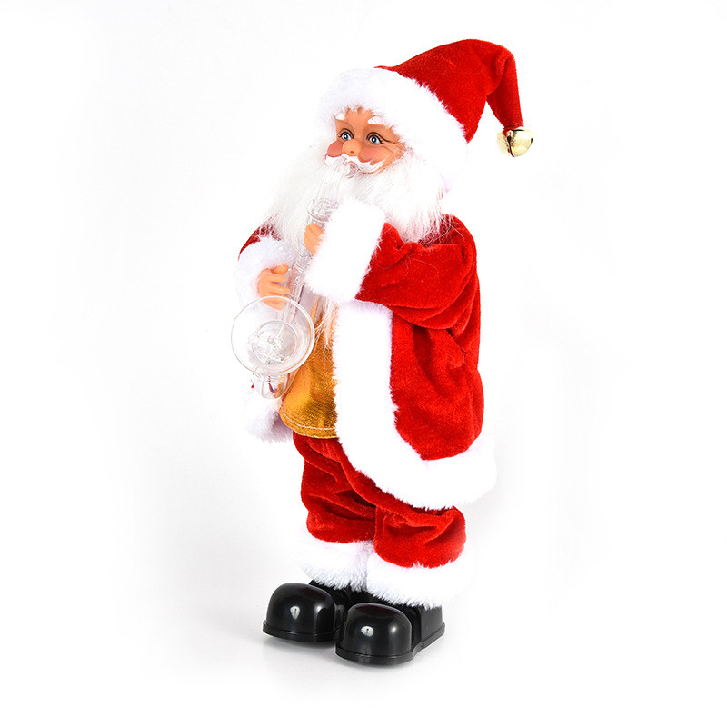 Christmas Electric Santa Claus Plush Toys Holiday Home Decor