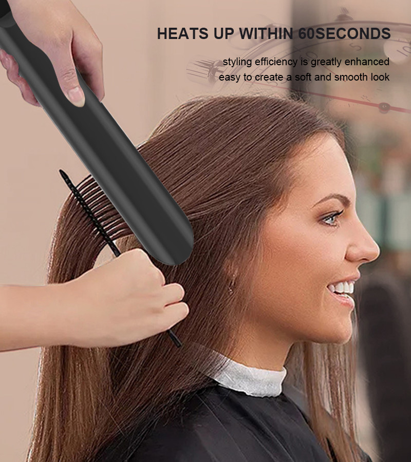 LCD Ceramic Hair Flat Iron With MCH PTC Heater Titanium Plates