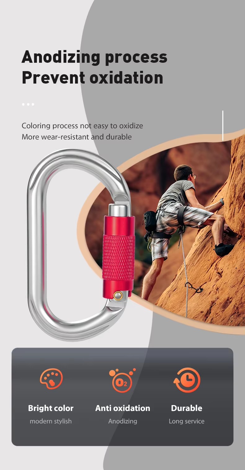 Outdoor Round Climbing Snap Hook with Customized Logo and Color Aluminum Carabiner