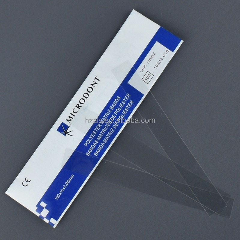 100Pcs/box Dental Filling Tools MICRODONT Interdental Spacer Polyester Matrix Bands Dental Material Matrices