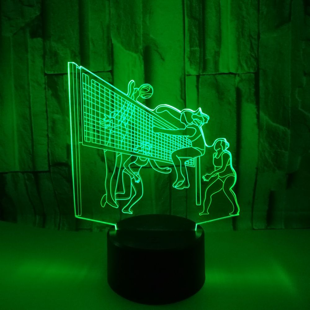 3D creative small table lamp Play volleyball 3D stereo lamp LED decoration personalized custom gift table lamp 3D night 