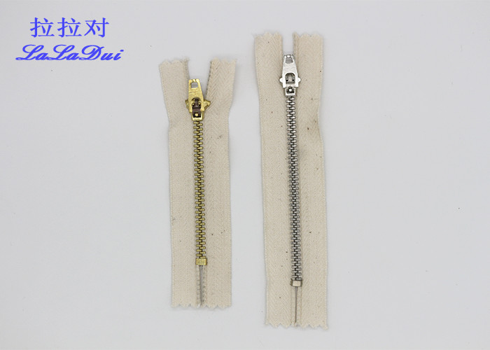 Cotton Overcoat Reverse Coil Zipper , Plating Nickel Teeth White Invisible Zipper