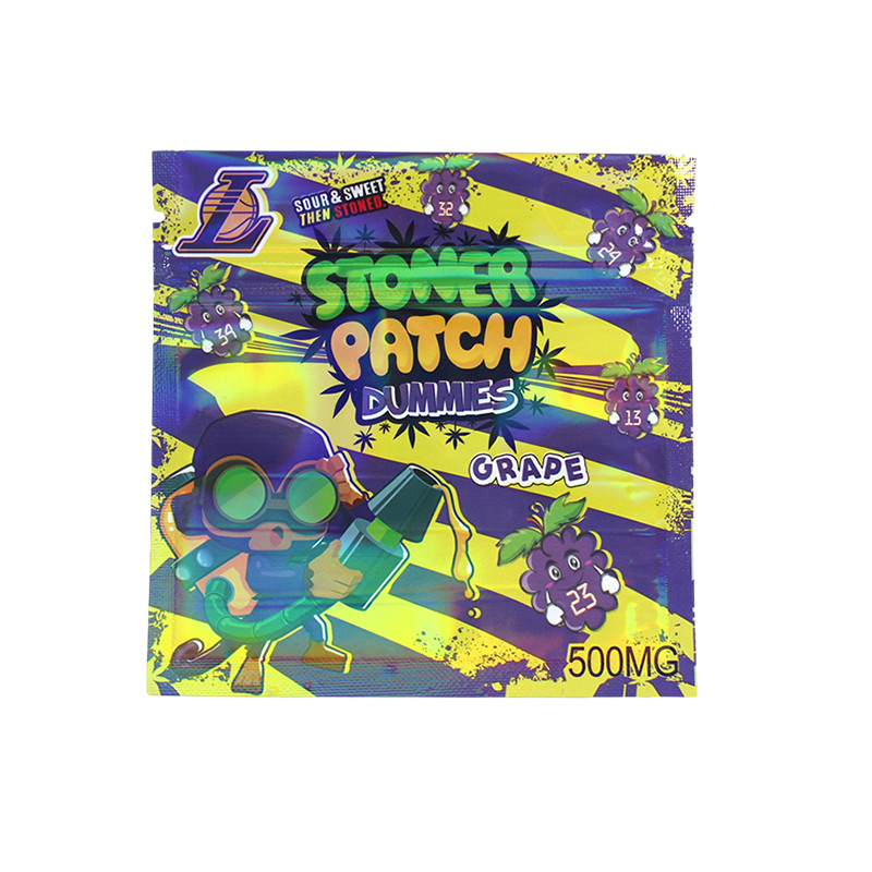 Custom Thickness 100mic-140mic Side Seal Bags Gummies Packaging Plastic Zipper Bag