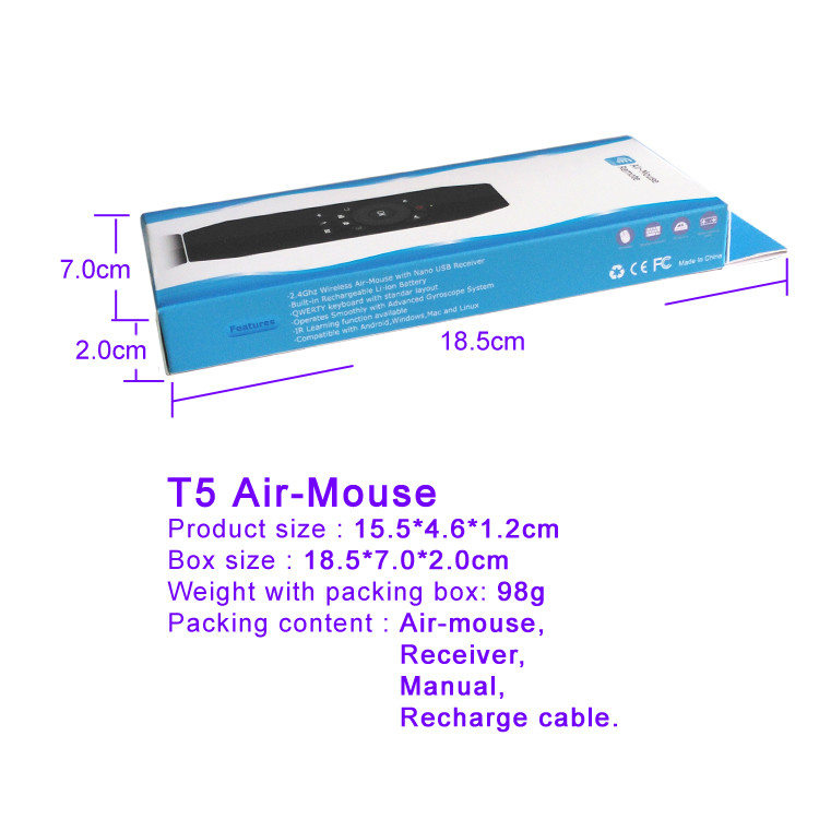 Multi Function Air Mouse Remote Keyboard Auto Sleep And Wake Up Feature