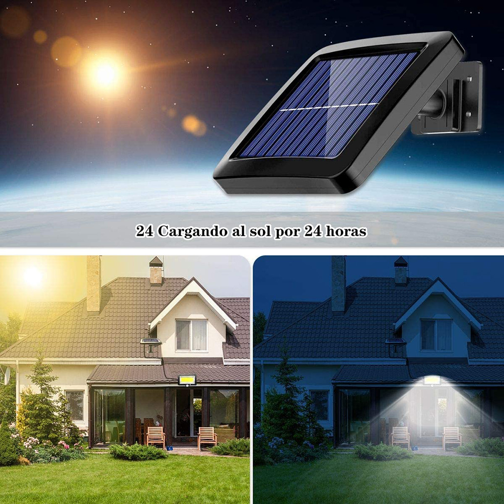 1.5W 180lm Solar Motion Sensor Wall Light 3.7V 1200mAh 100cob