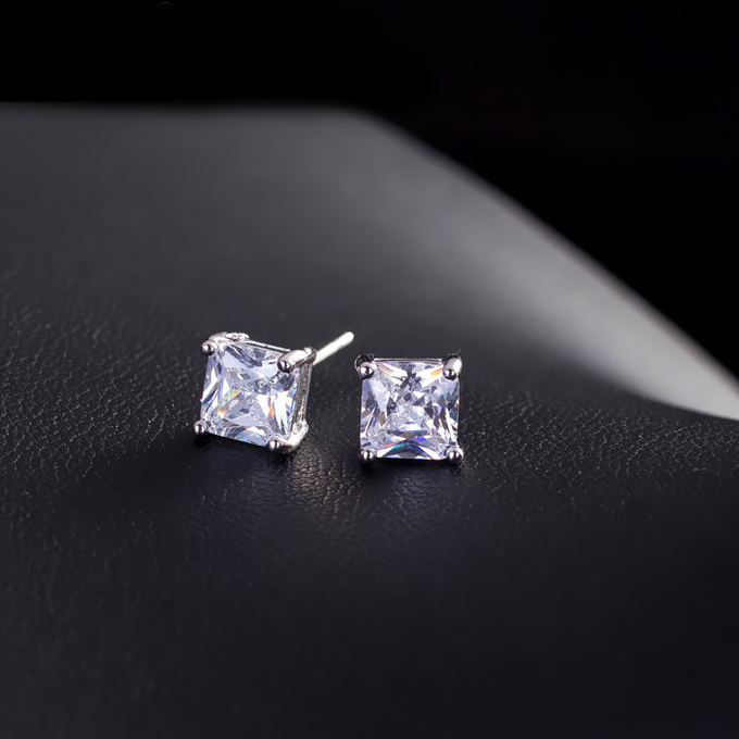 Cubic zirconia stud earrings cz earrings in bulk classic simple earrings design necklace earring jewelry set