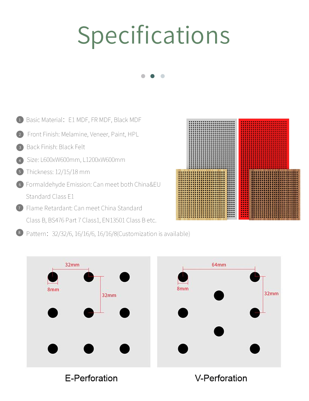 Customized High Density Micro Perforated Wood Panels For Wall Decoration