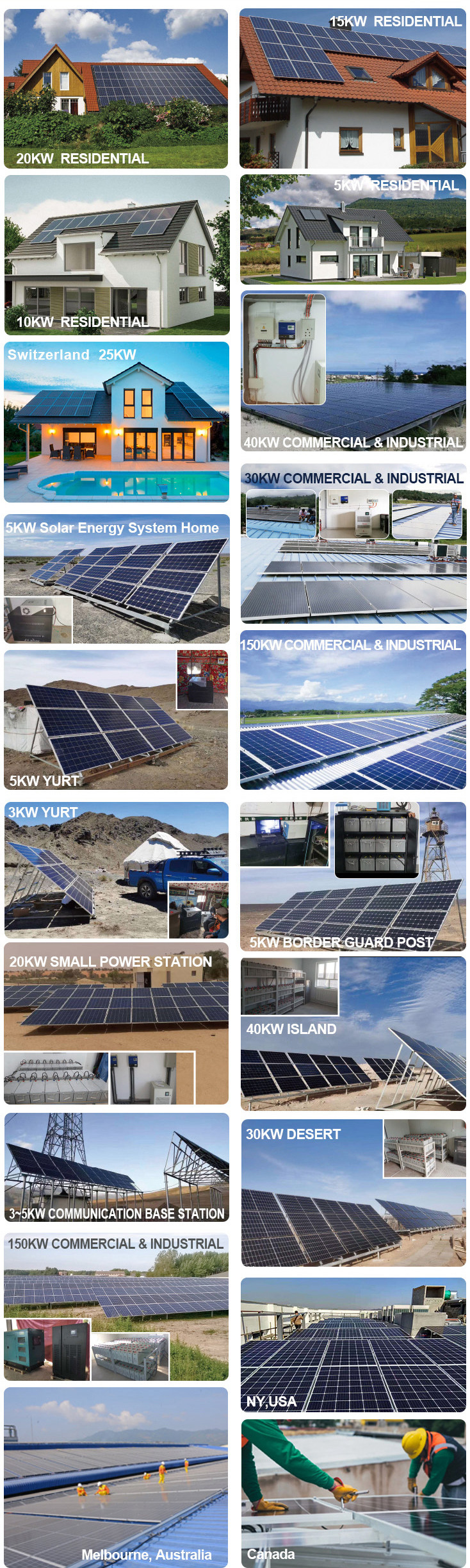 CLF Lifepo4 Lithium Battery Home Backup Solar Panel System 5KW Grid Tied 6kw 8kw 10kw