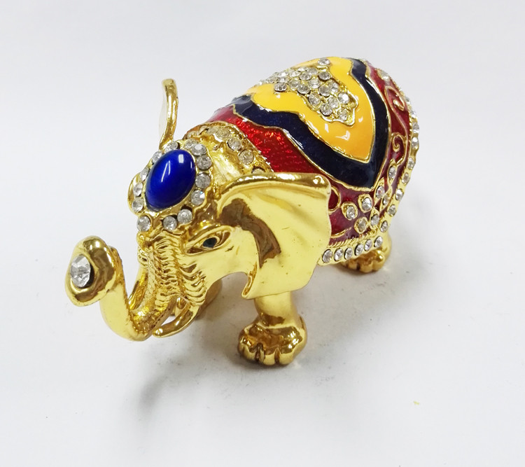Thailand Gifts Trinket Box Elephant Shape Jewelry Boxes for gift fashion elephant enamel jewelry box