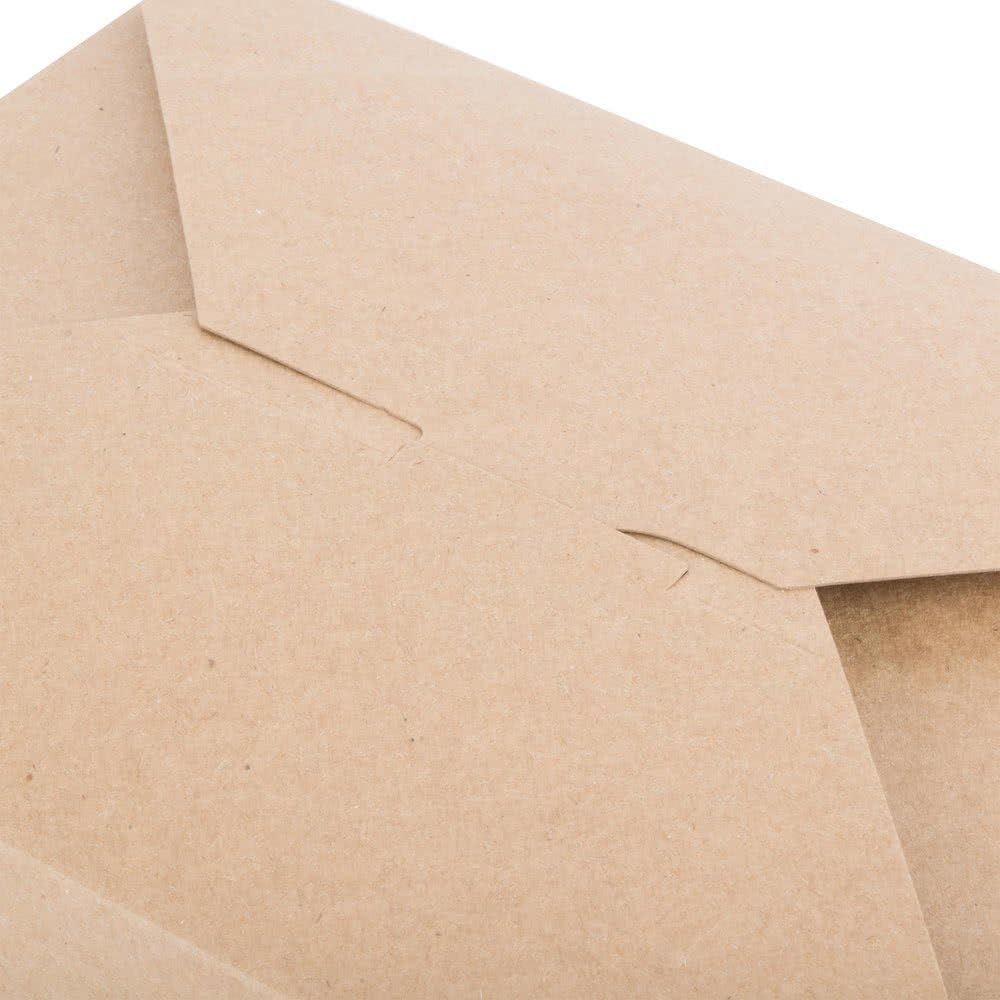 Microwavable Folded Lunch Meal Food Box Kraft Paper Take Out Cont